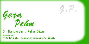 geza pehm business card